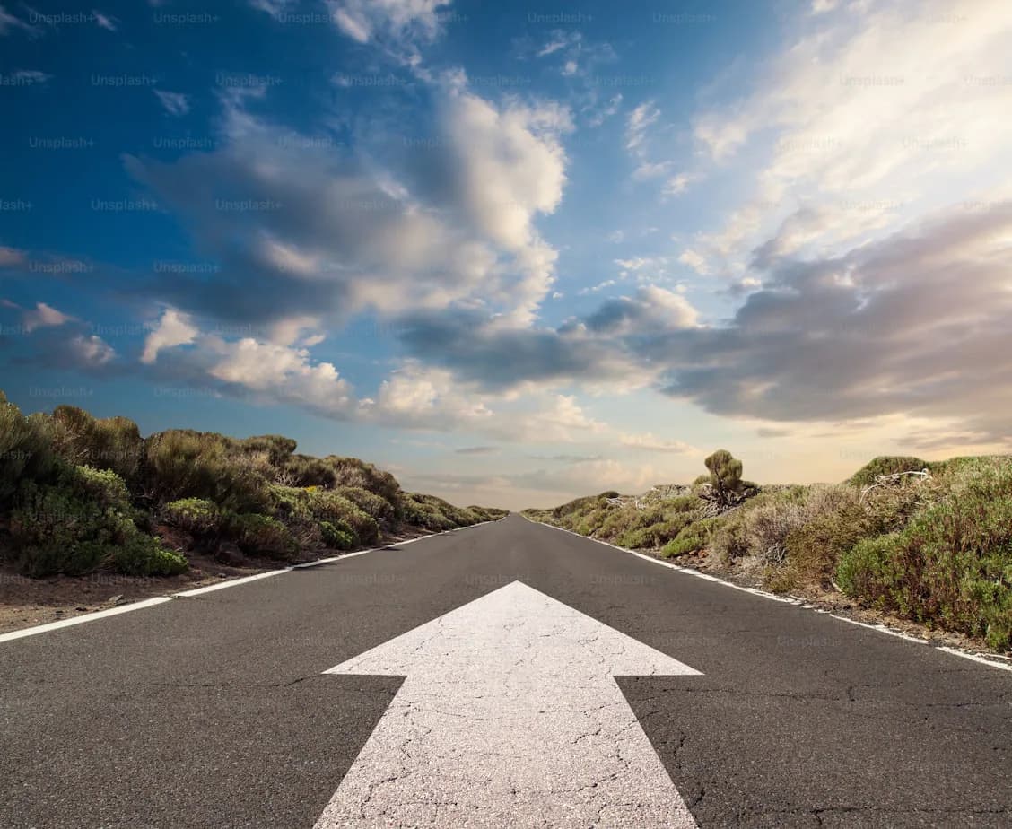 An open road pointing toward the future